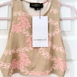 NWT Lexbreezy Hawaii crop top sz L NEW